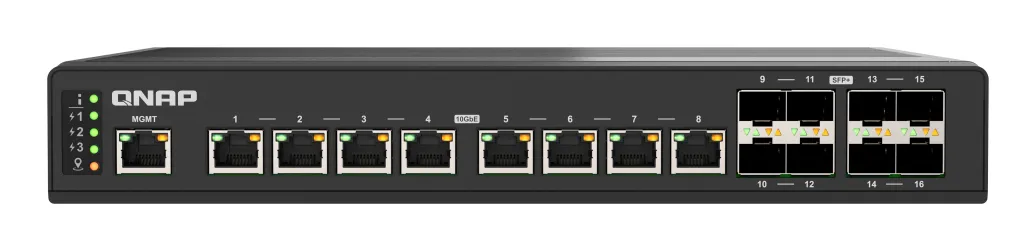 QNAP QSW-IM3216-8S8T ağ anahtarı Gözetilmiş L2 10G Ethernet (100/1000/10000) Siyah