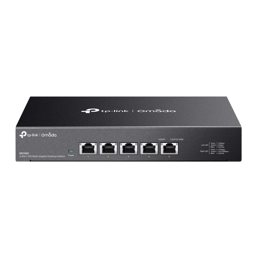 TP-Link Omada DS105X ağ anahtarı Yönetilmeyen 10G Ethernet (100/1000/10000) Siyah