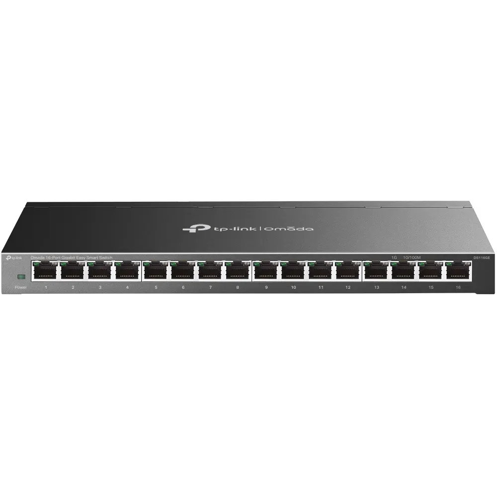 TP-Link Omada DS116GE ağ anahtarı Gözetilmiş L2 Gigabit Ethernet (10/100/1000) Siyah