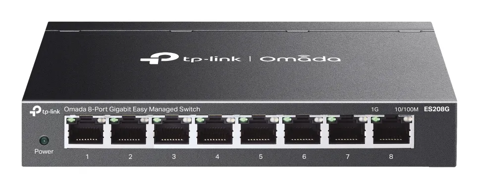 TP-Link Omada ES208G ağ anahtarı Gözetilmiş L2 Gigabit Ethernet (10/100/1000) Siyah