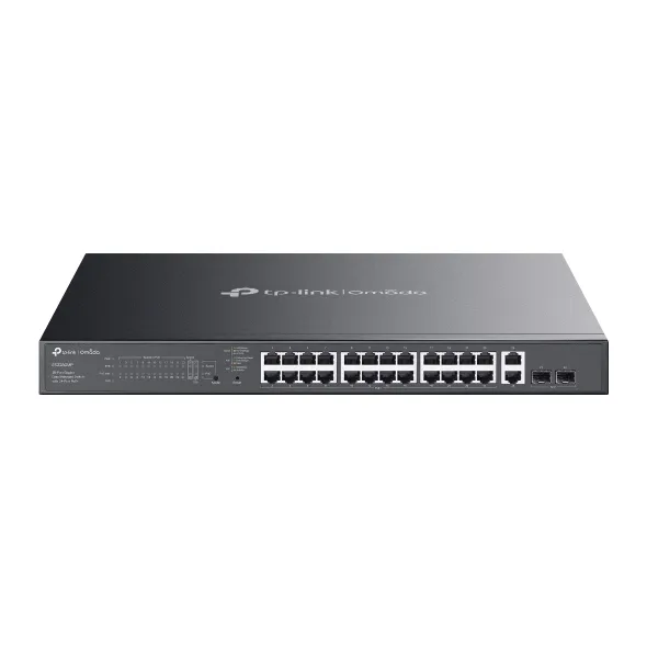 TP-Link Omada ES228GMP ağ anahtarı Gözetilmiş L2 Gigabit Ethernet (10/100/1000) Ethernet üzerinden güç desteği (PoE) Siyah