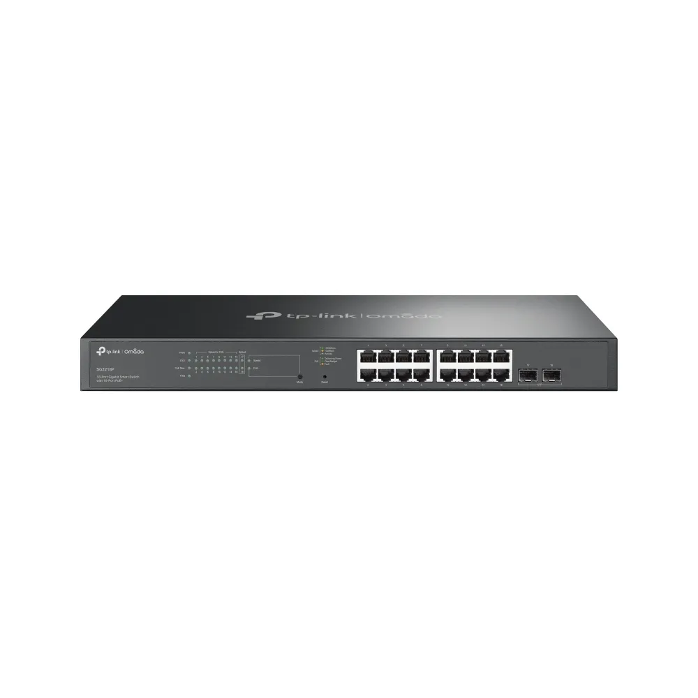 TP-Link Omada SG2218P ağ anahtarı Gözetilmiş L2/L2+ Gigabit Ethernet (10/100/1000) Ethernet üzerinden güç desteği (PoE) 1U Siyah