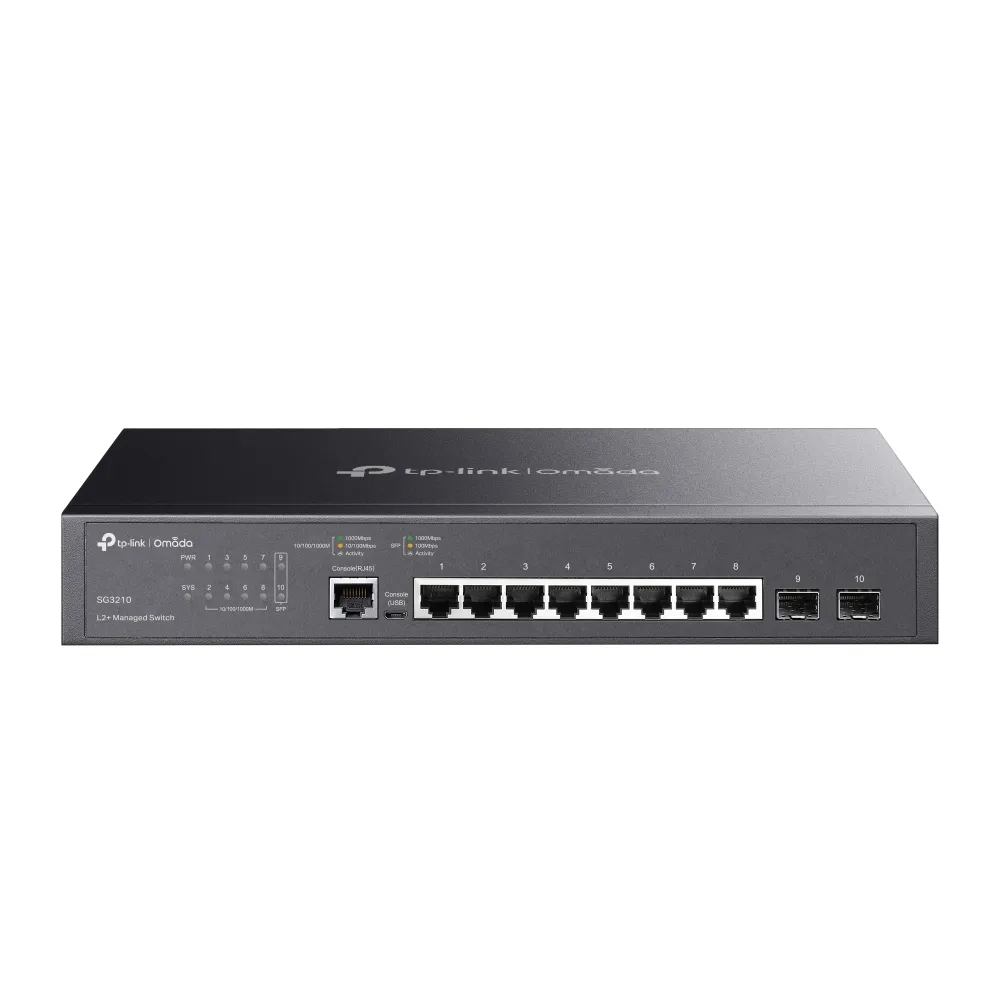 TP-Link Omada SG3210 ağ anahtarı Gözetilmiş L2/L3 Gigabit Ethernet (10/100/1000) 1U Siyah