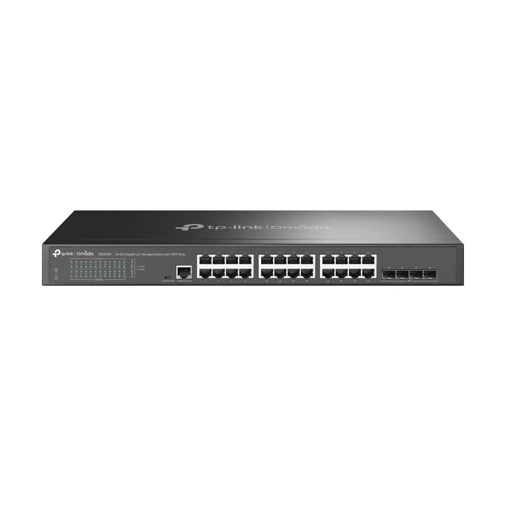 TP-Link Omada SG3428 ağ anahtarı Gözetilmiş L2/L3 Gigabit Ethernet (10/100/1000) 1U Siyah