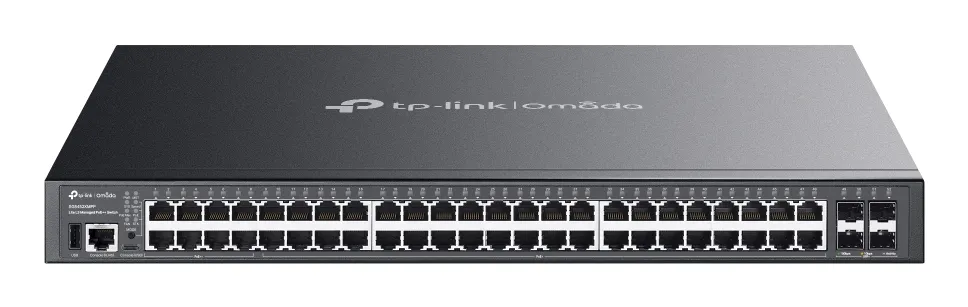 TP-Link Omada SG5452XMPP ağ anahtarı Gözetilmiş L3 Gigabit Ethernet (10/100/1000) Ethernet üzerinden güç desteği (PoE) Siyah
