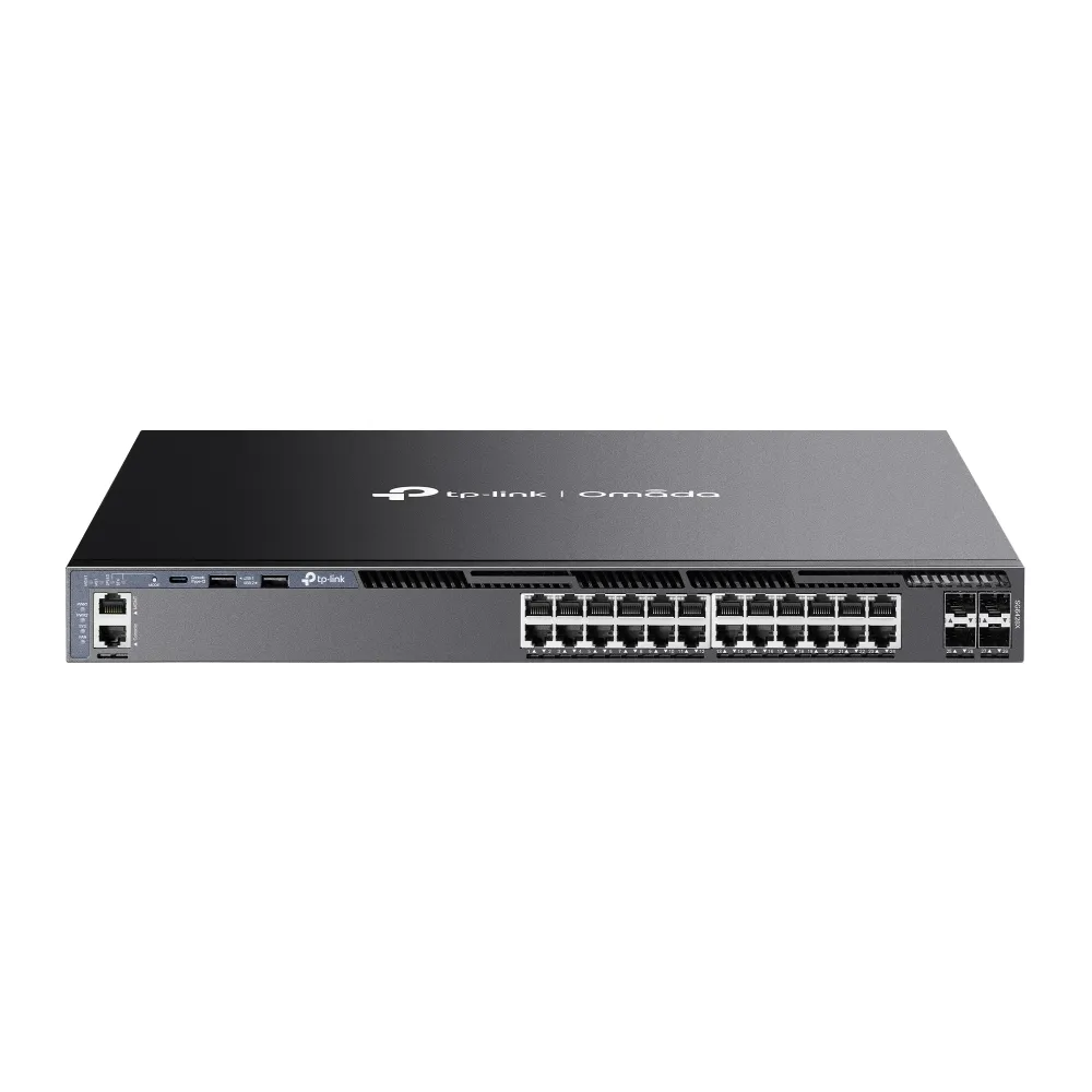 TP-Link Omada SG6428X ağ anahtarı Gözetilmiş L3 Gigabit Ethernet (10/100/1000) 1U Siyah