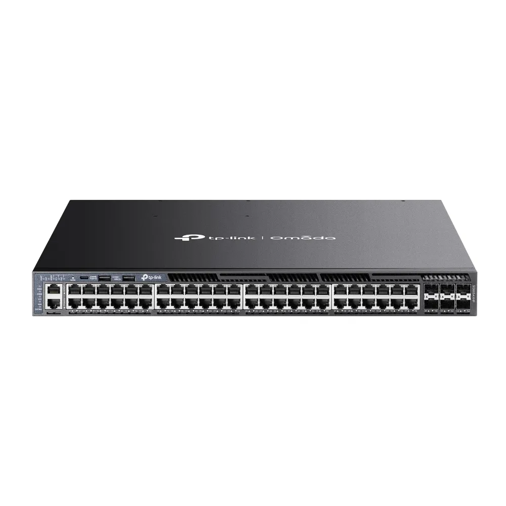 TP-Link Omada SG6654XHP ağ anahtarı Gözetilmiş L3 Gigabit Ethernet (10/100/1000) Ethernet üzerinden güç desteği (PoE) 1U Siyah