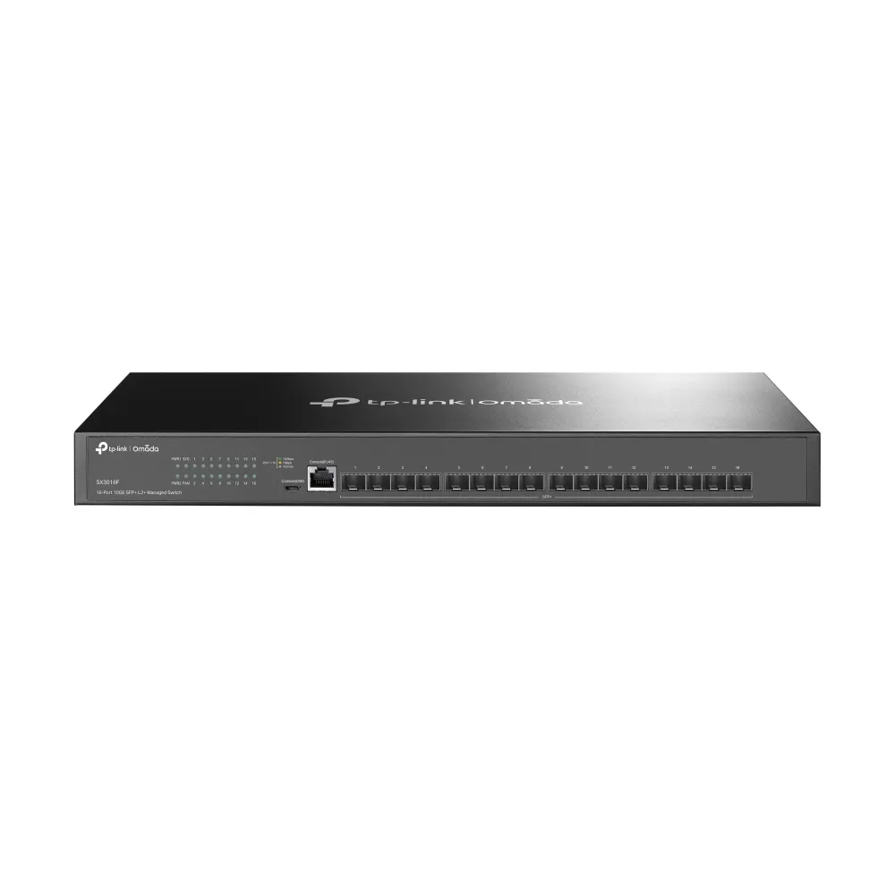 TP-Link Omada SX3016F ağ anahtarı Gözetilmiş L2+/L3 Siyah