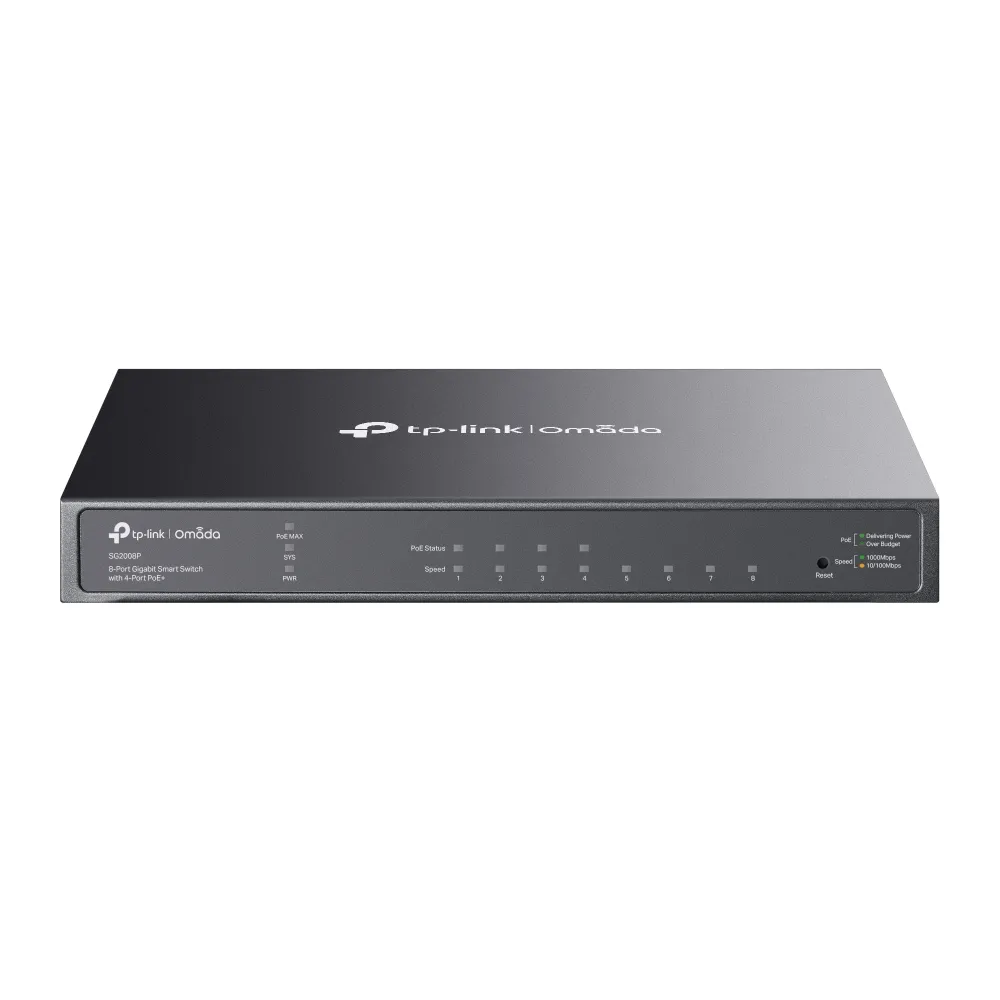 TP-Link Omada TL-SG2008P Gözetilmiş L2/L2+ Gigabit Ethernet (10/100/1000) Ethernet üzerinden güç desteği (PoE) Siyah