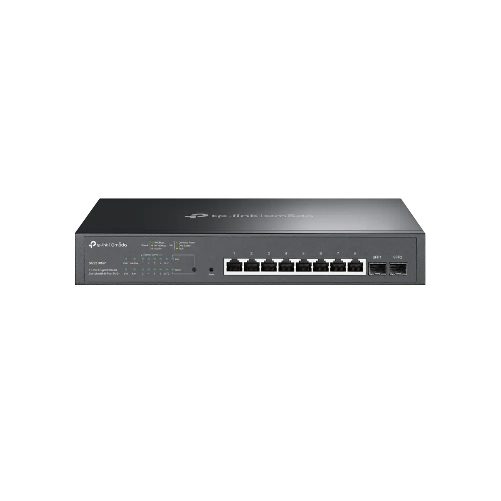 TP-Link Omada TL-SG2210MP Gözetilmiş L2/L2+ Gigabit Ethernet (10/100/1000) Ethernet üzerinden güç desteği (PoE) 1U Siyah