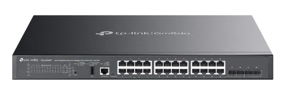 TP-Link SG5428XMPP ağ anahtarı Gözetilmiş L3 Gigabit Ethernet (10/100/1000) Ethernet üzerinden güç desteği (PoE) Siyah