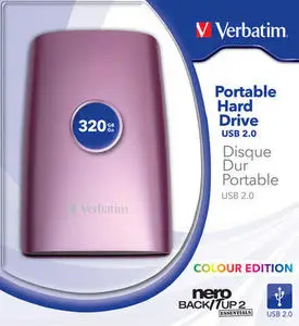 Verbatim 2.5'' Portable HDD USB 2.0 320GB, Pink 47586