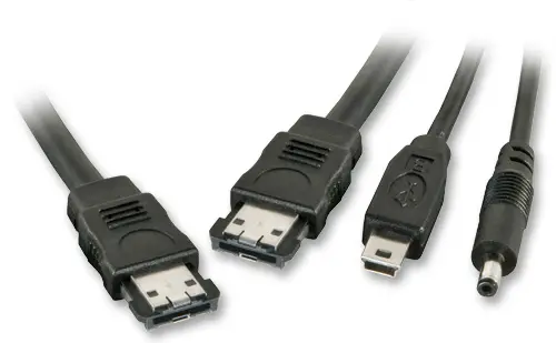 Lindy External Power-over-eSATA & USB (Mini-B) & 5V DC, 0.5m 33654
