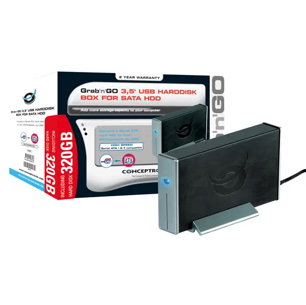 Conceptronic Grab'n'GO 3.5" USB/SATA Hard Drive 320GB C10-092