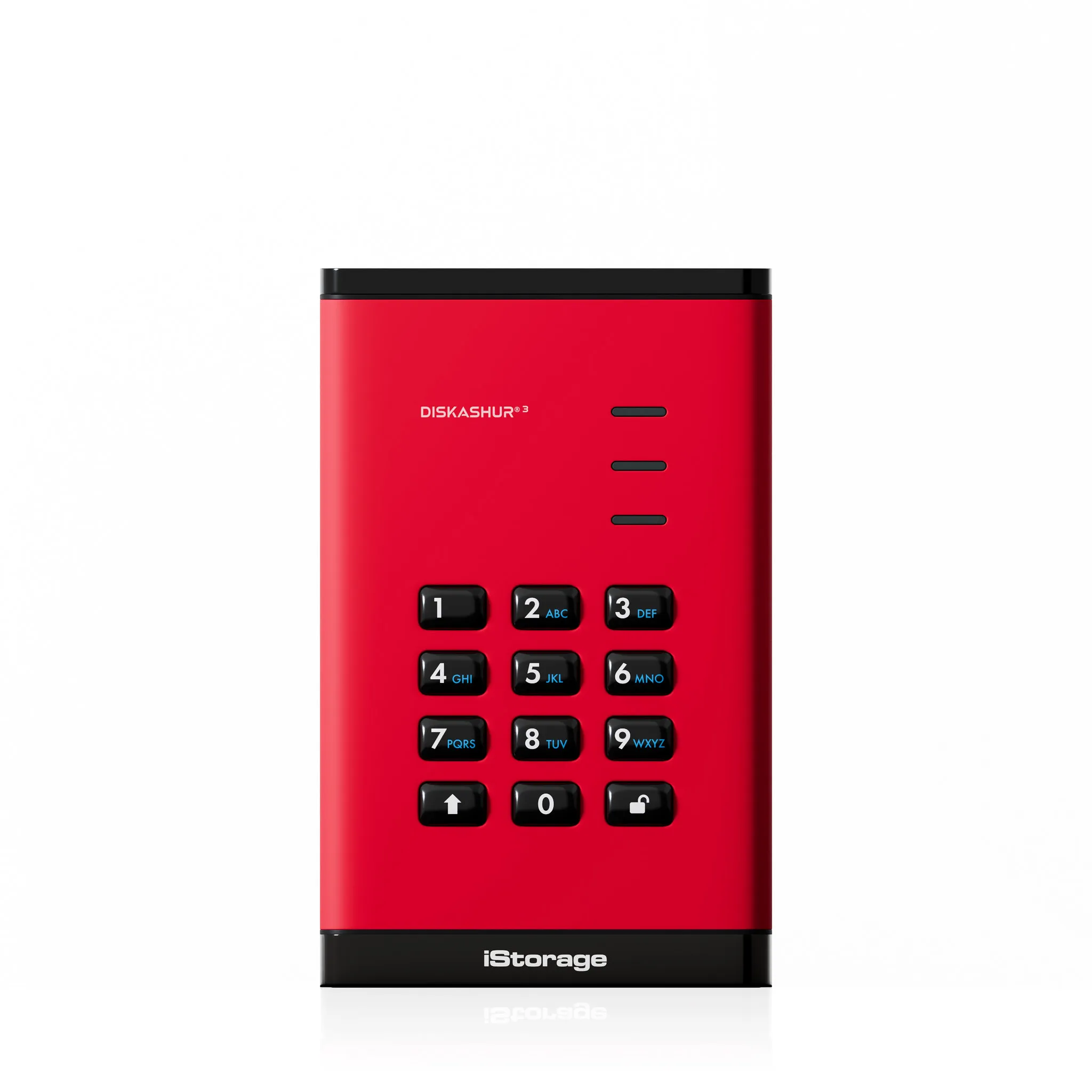 iStorage diskAshur3 HDD Harici sabit disk 500 GB 2.5" USB C Tipi 3.2 Gen 1 (3.1 Gen 1) Kırmızı