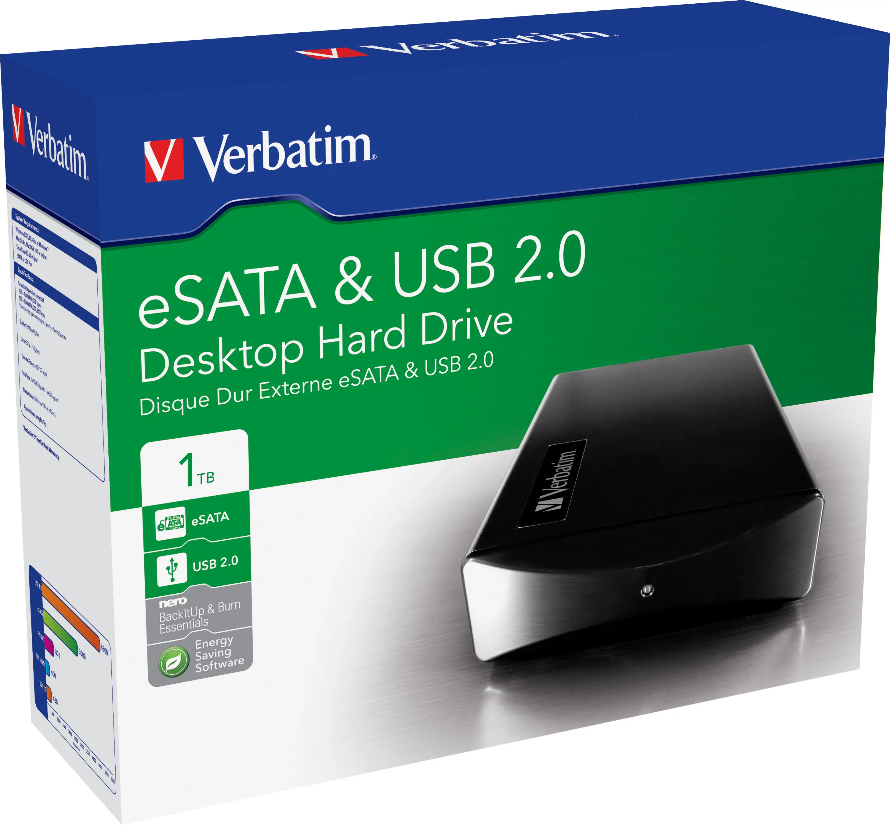 Verbatim 1TB External eSATA/USB 3.5" HDD 47526