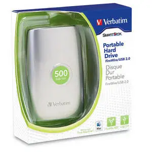 Verbatim 2.5'' Portable Hard Drive FireWire/USB 2.0 500GB 47567