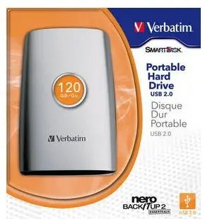Verbatim 2.5'' Portable Hard Drive USB 2.0 120GB 47558