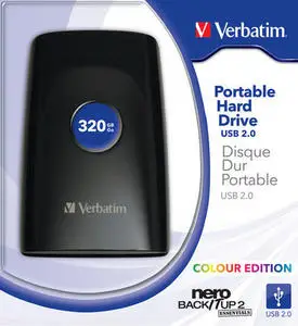 Verbatim 2.5'' Portable HDD USB 2.0 320GB, Black 47582