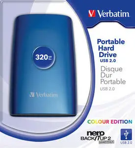 Verbatim 2.5'' Portable HDD USB 2.0 320GB, Blue 47584
