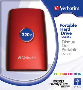 Verbatim 2.5'' Portable HDD USB 2.0 320GB, Red 47583