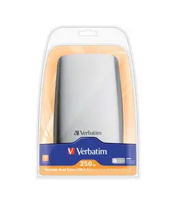 Verbatim 250GB USB 2.0 Portable HDD 47628