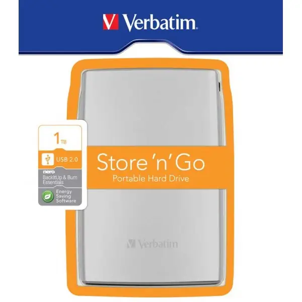 Verbatim Store 'n' Go USB 2.0 Portable Hard Drive 1TB 53016