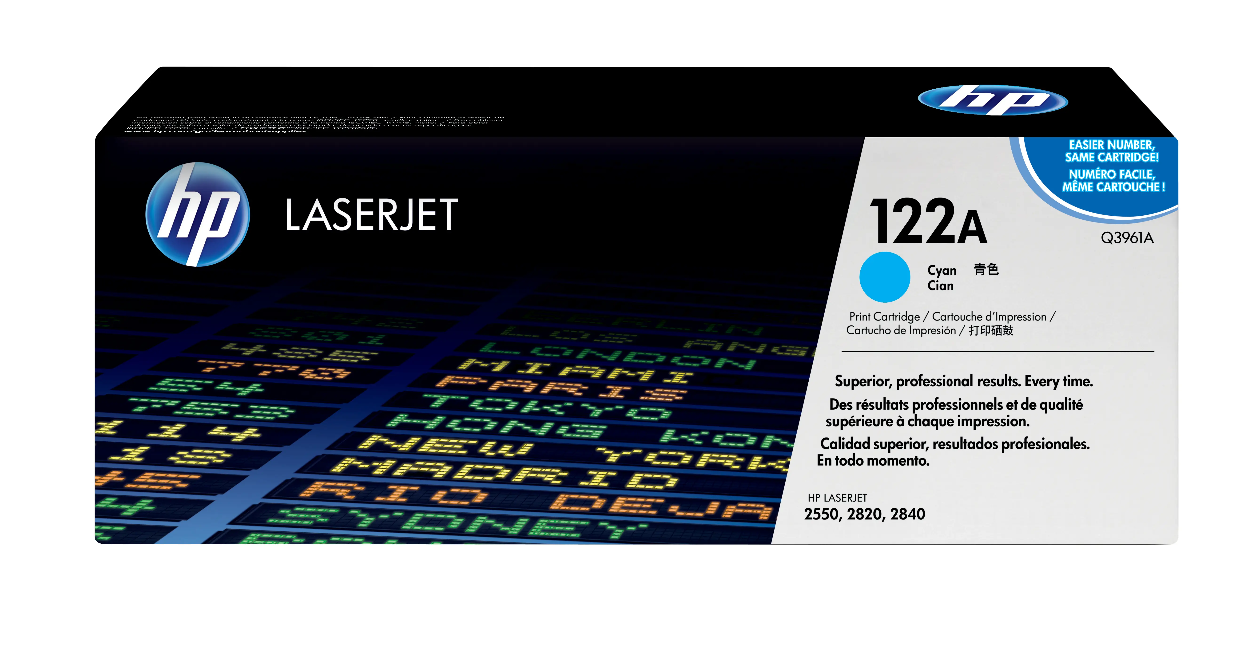 HP 122A Cyan Original LaserJet Toner Cartridge Q3961A