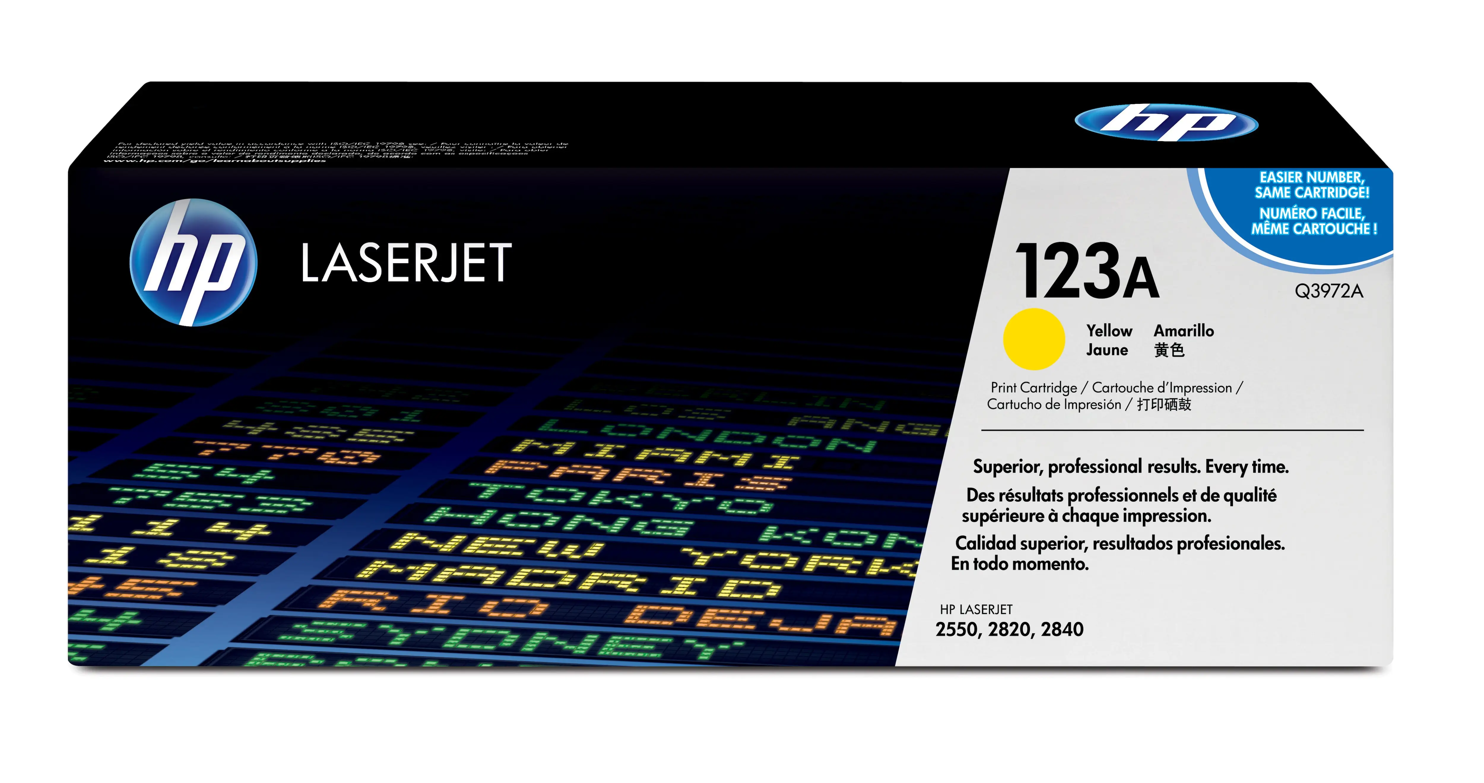 HP 123A Yellow Original LaserJet Toner Cartridge Q3972A