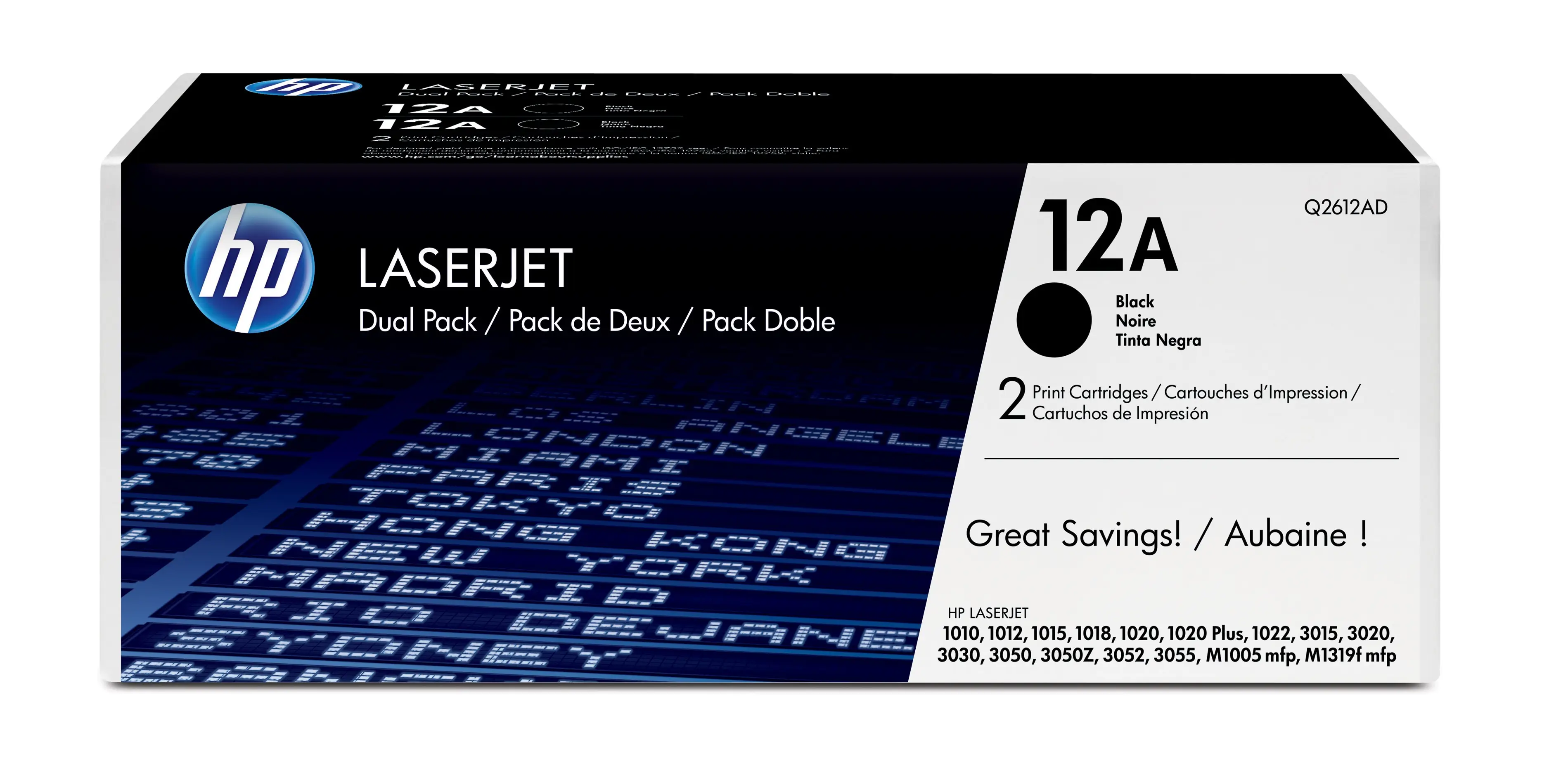 HP 12A 2-pack Black Original LaserJet Toner Cartridges Q2612AF