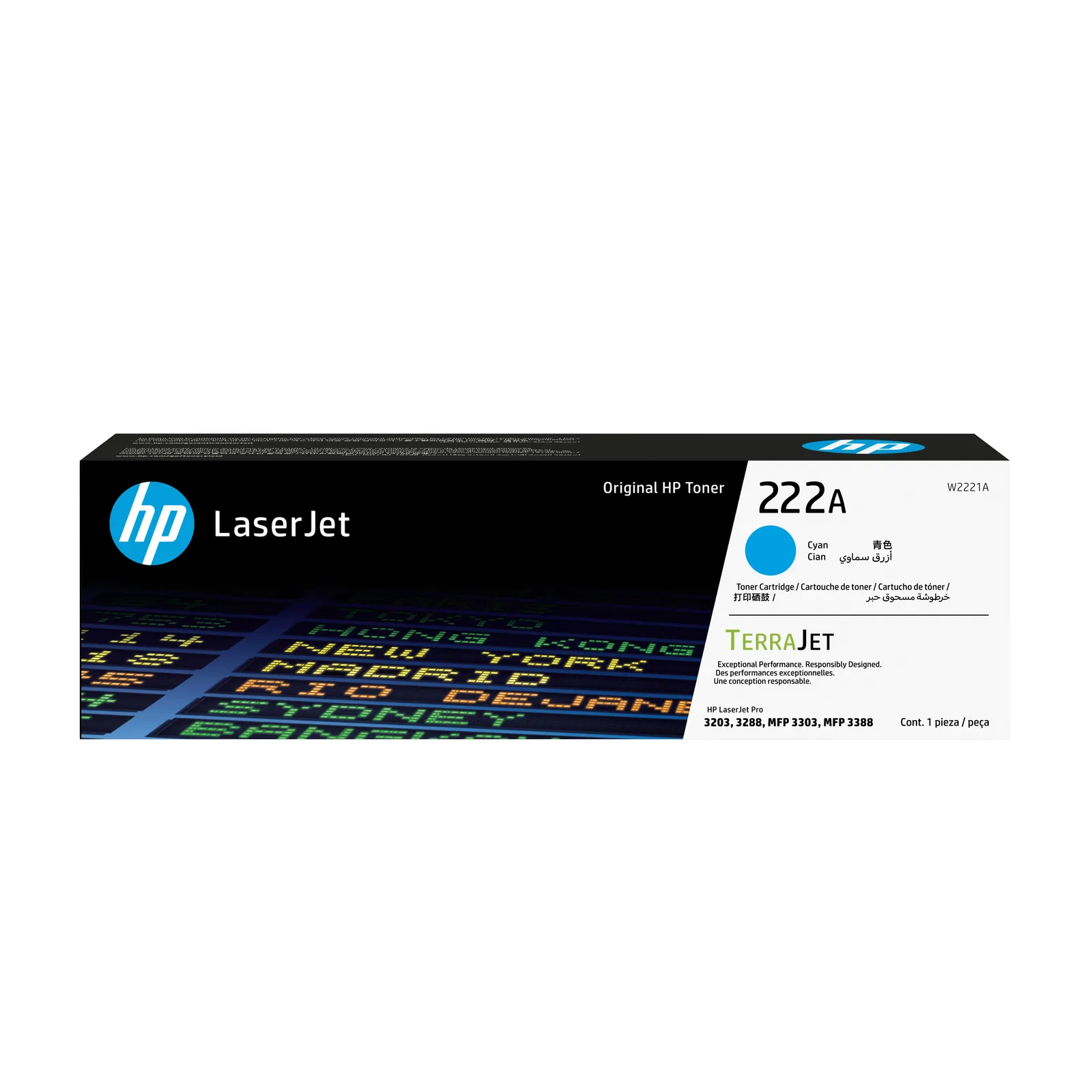 HP 222A Cyn LaserJet Toner Cartridge W2221A