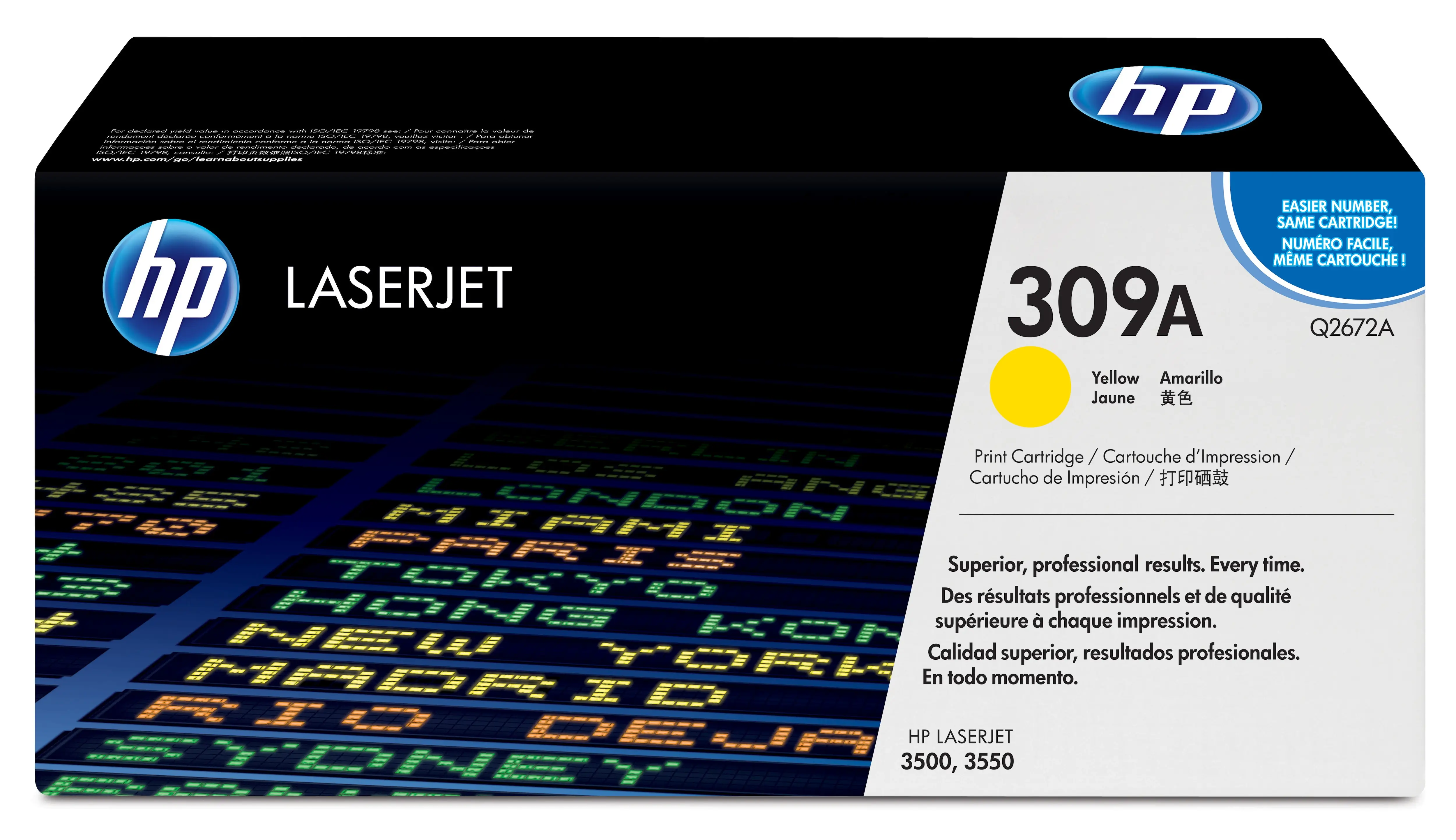 HP 309A Yellow Original LaserJet Toner Cartridge Q2672A