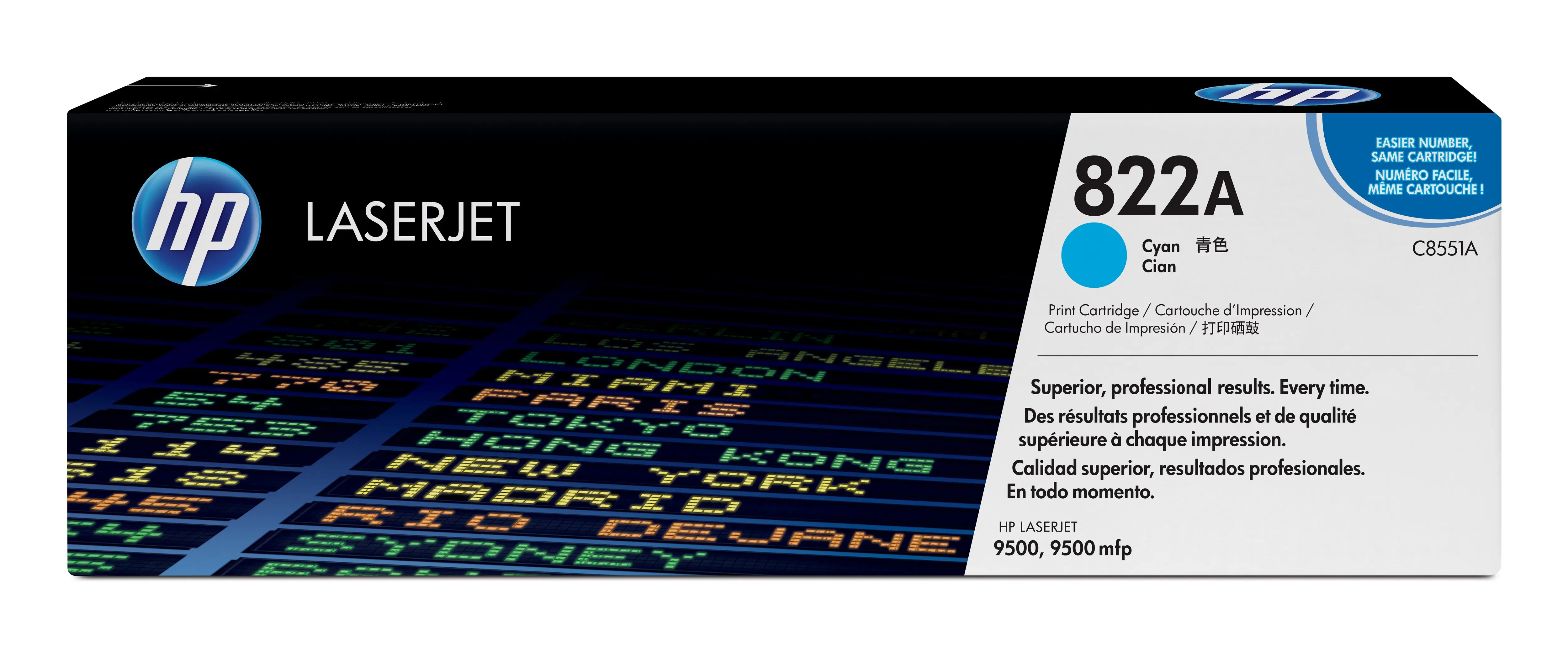 HP 822A Cyan Original LaserJet Toner Cartridge C8551A