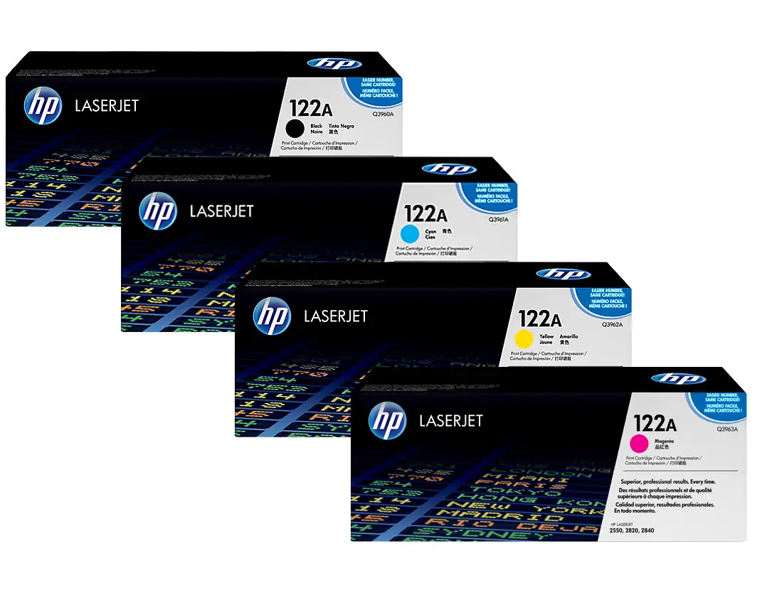 HP 122A Original LaserJet Toner Cartridges Q3960A+Q3961A+Q3962A+Q3963A?CH