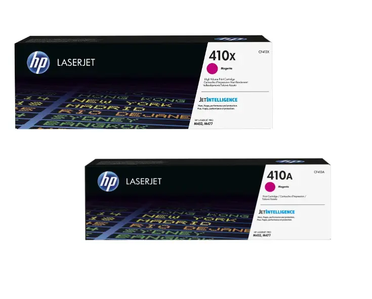 HP 410A/410X Magenta Original LaserJet Toner Cartridges CF413A+CF413X