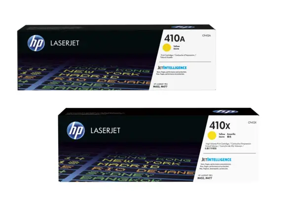 HP 410A/410X Yellow Original LaserJet Toner Cartridges CF412A+CF412X