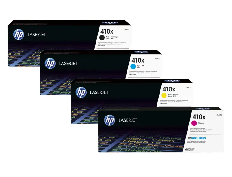 HP 410X High Yield Original LaserJet Toner Cartridges CF410X+CF411X+CF412X+CF413X