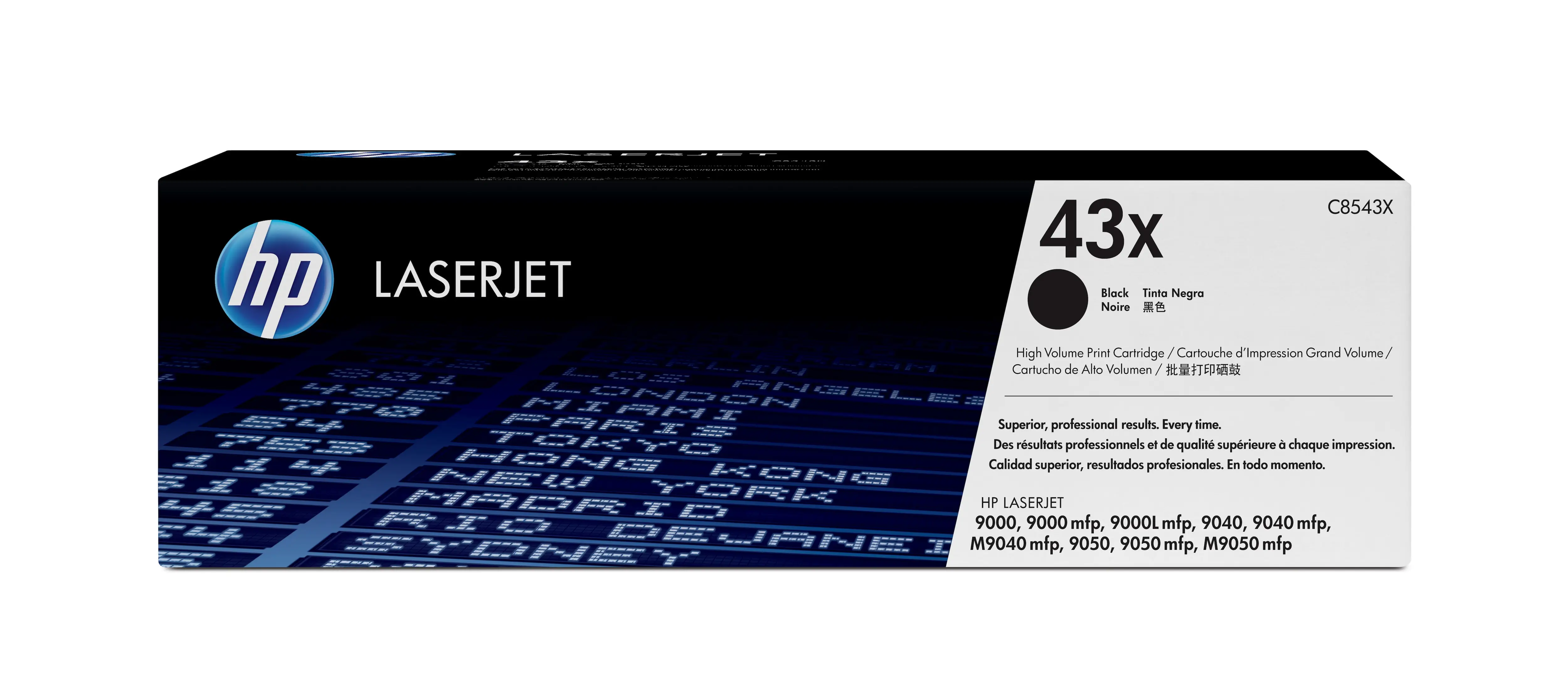 HP 43X Yüksek Kapasiteli Siyah Orijinal LaserJet Toner Kartuşu C8543X