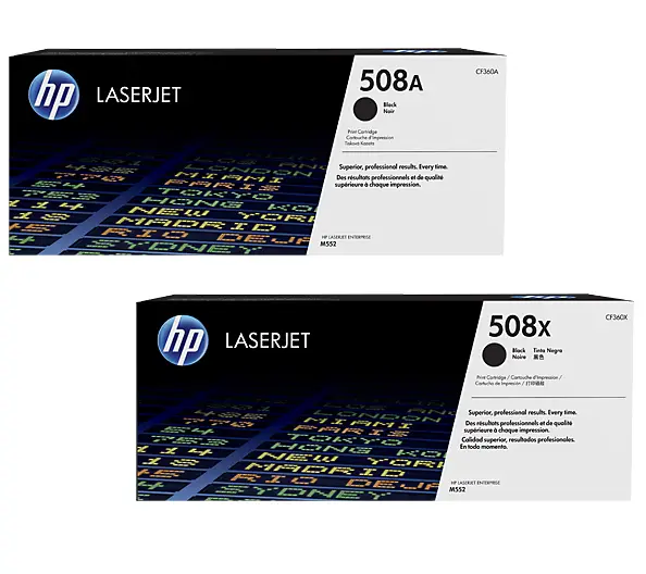 HP 508A/508X Black Original LaserJet Toner Cartridges CF360A+CF360X