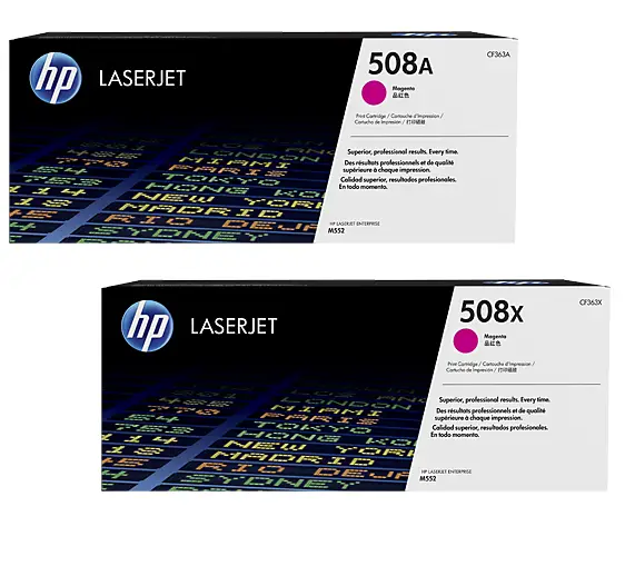 HP 508A/508X Magenta Original LaserJet Toner Cartridges CF363A+CF363X