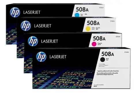 HP 508A BCMY Original LaserJet Toner Cartridges CF360A-CF363A