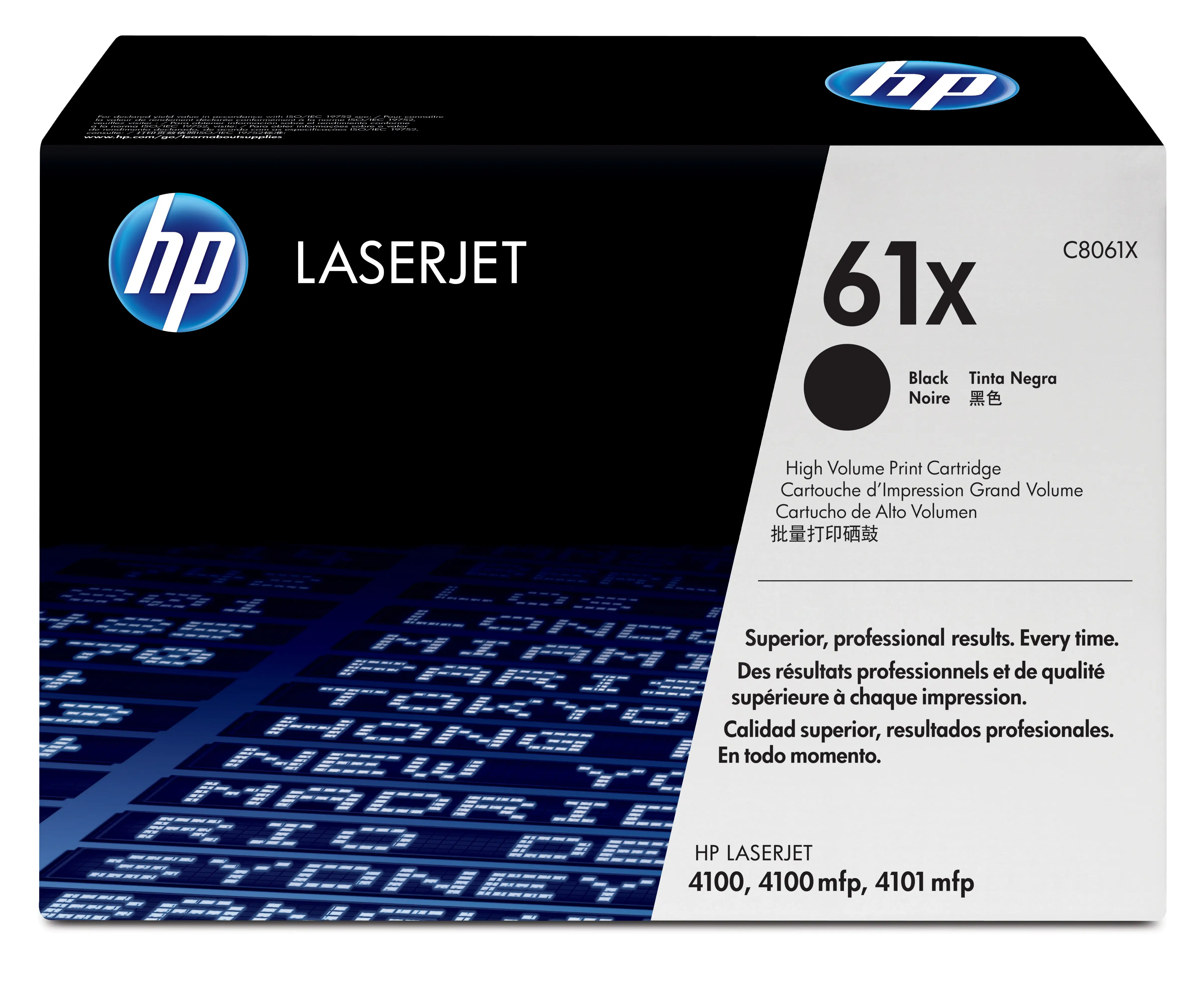 HP 61X High Yield Black Original LaserJet Toner Cartridge C8061X