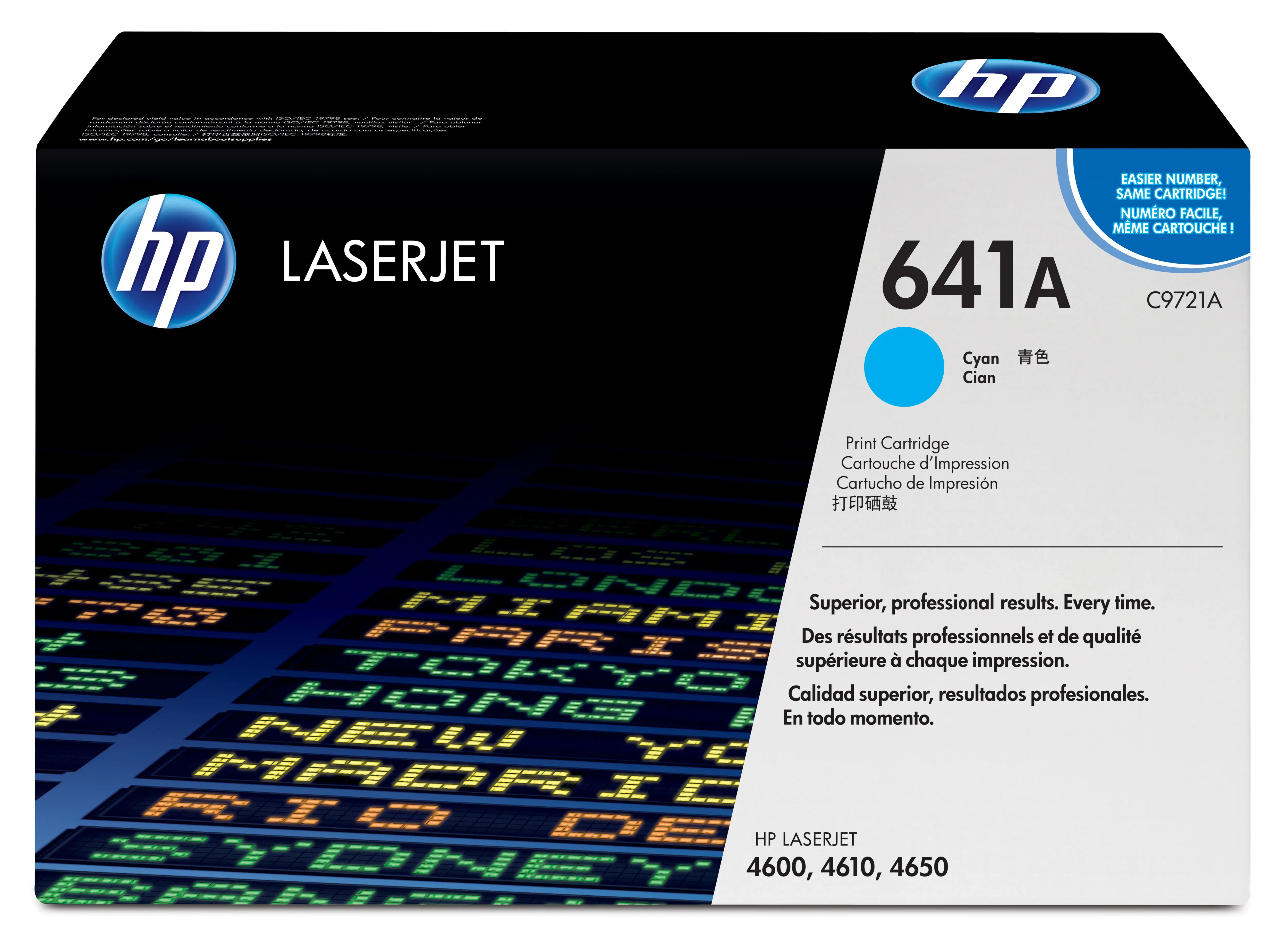 HP 641A Cyan Original LaserJet Toner Cartridge C9721A