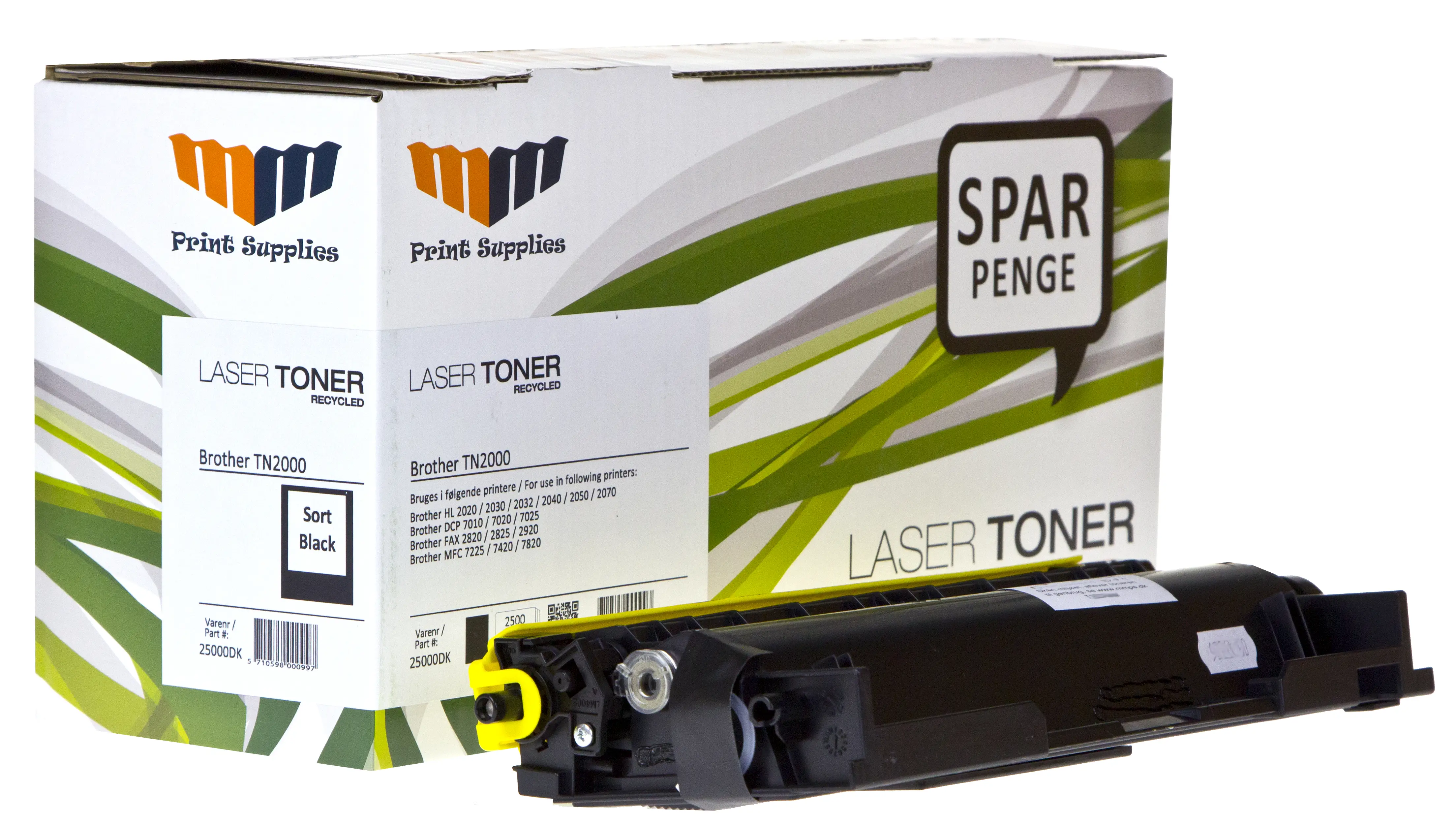 MM Black Laser Toner - Brother TN2000 - For Brother DCP / FAX / HL / MFC 25000DK