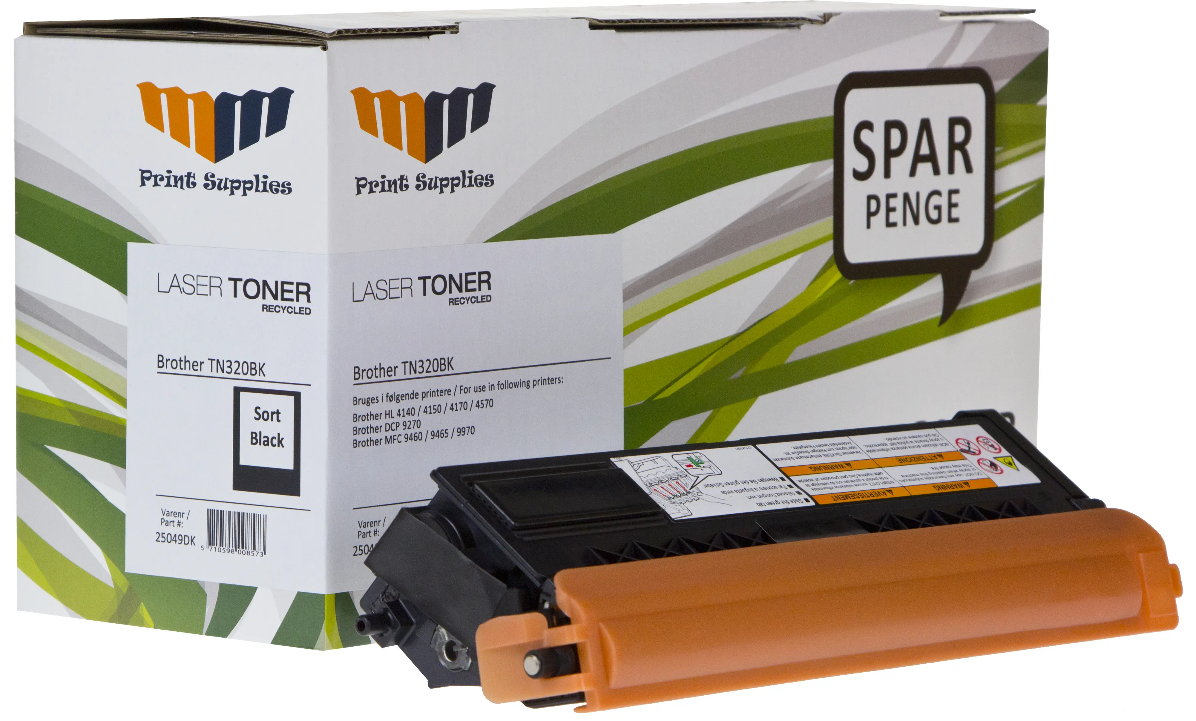 MM Black Laser Toner - Brother TN320BK - For Brother DCP / HL / MFC 25049DK