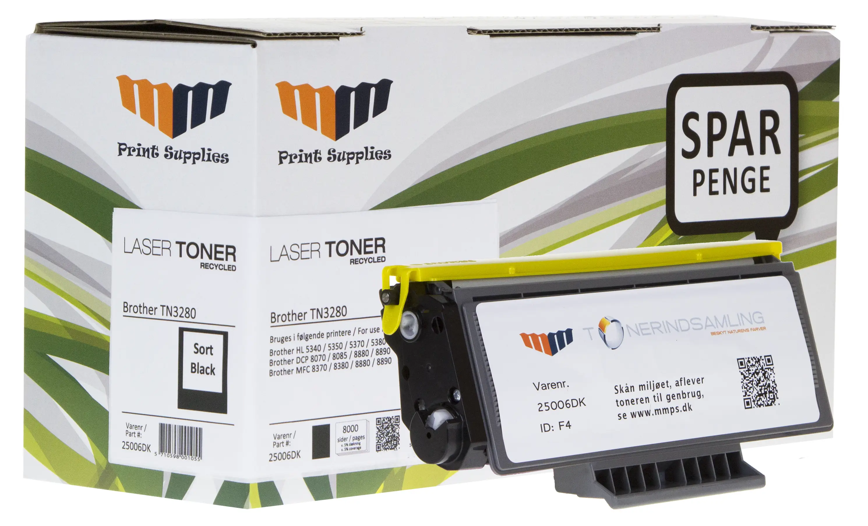 MM Black Laser Toner - Brother TN3280 - For Brother DCP / HL / MFC 25006DK
