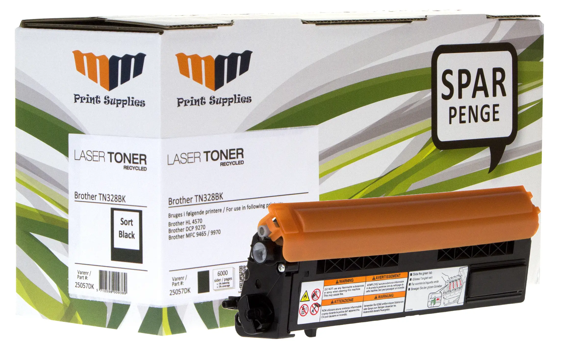 MM Black Laser Toner - Brother TN328BK - For Brother DCP / HL / MFC 25057DK