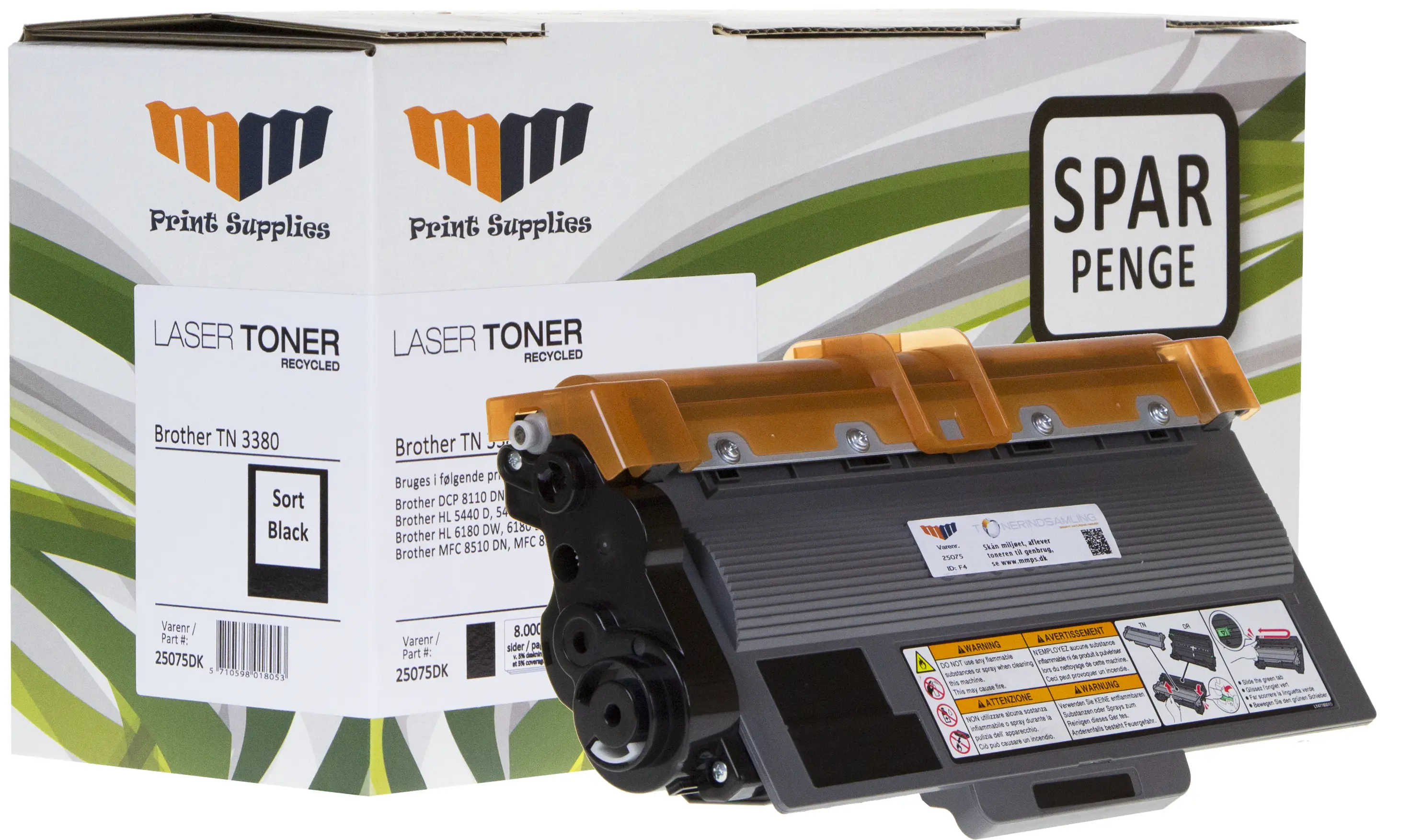 MM Black Laser Toner - Brother TN3380 25075DK