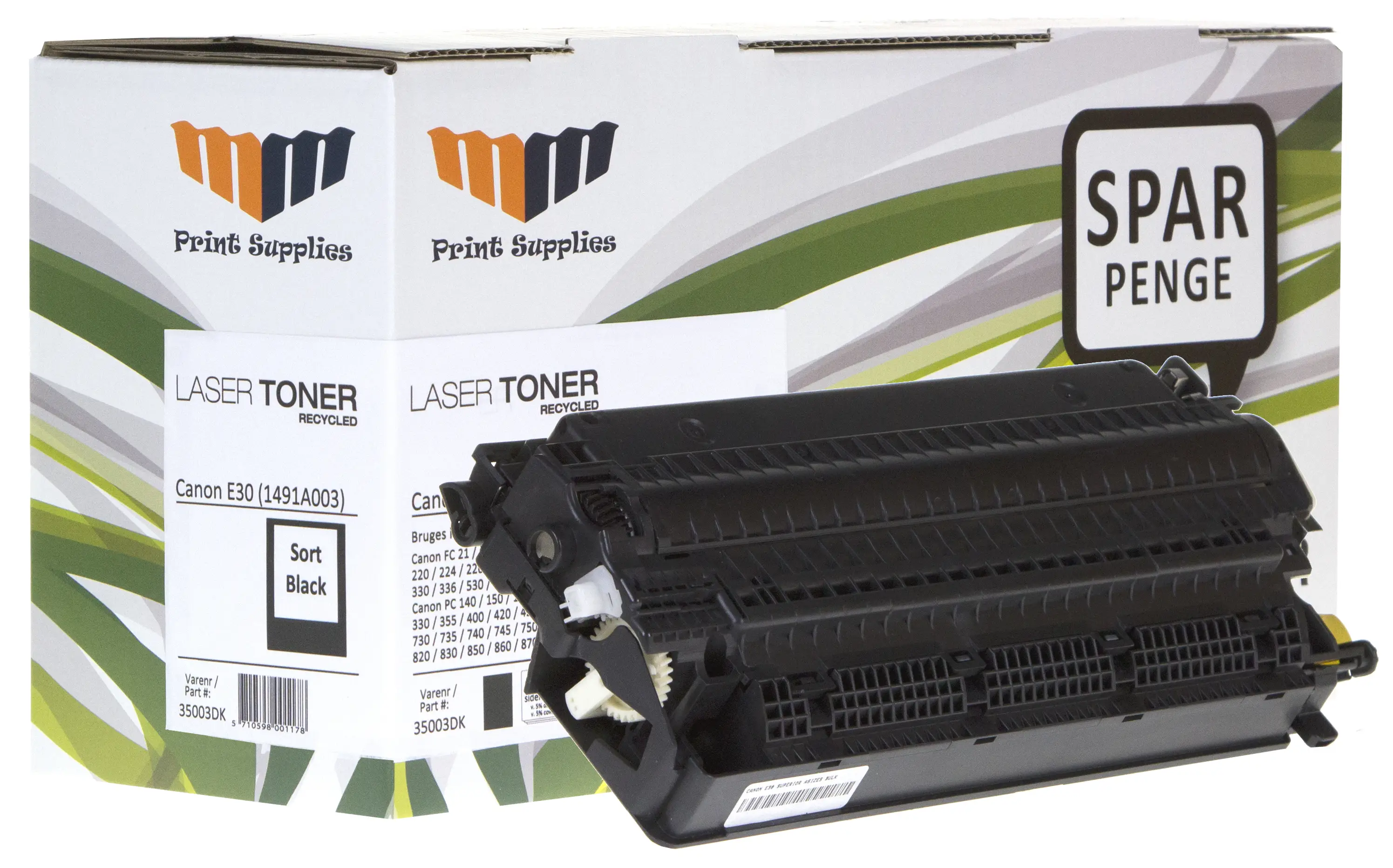 MM Black Laser Toner - Canon E30 (1491A003) - For Canon FC / PC 35003DK