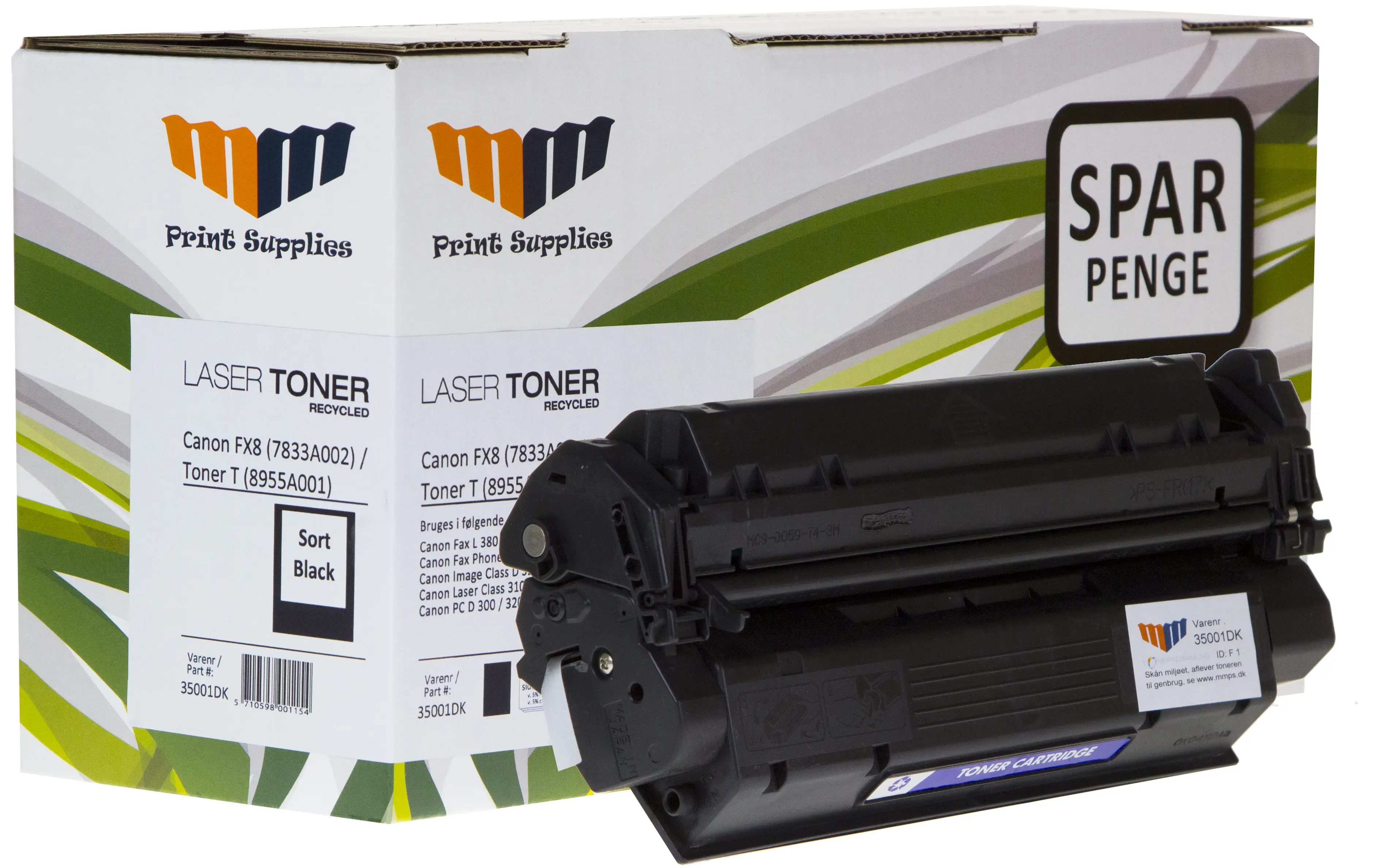 MM Black Laser Toner - Canon FX-8 (7833A002) / Toner T (8955A001) - For Canon FAX L / ImageClass / LaserClass / PC D 35001DK
